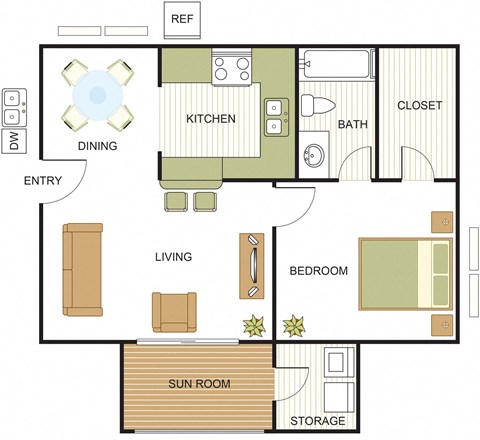 Unit A1 - one bed, one bath C at Newport Apartments, Irving, Texas